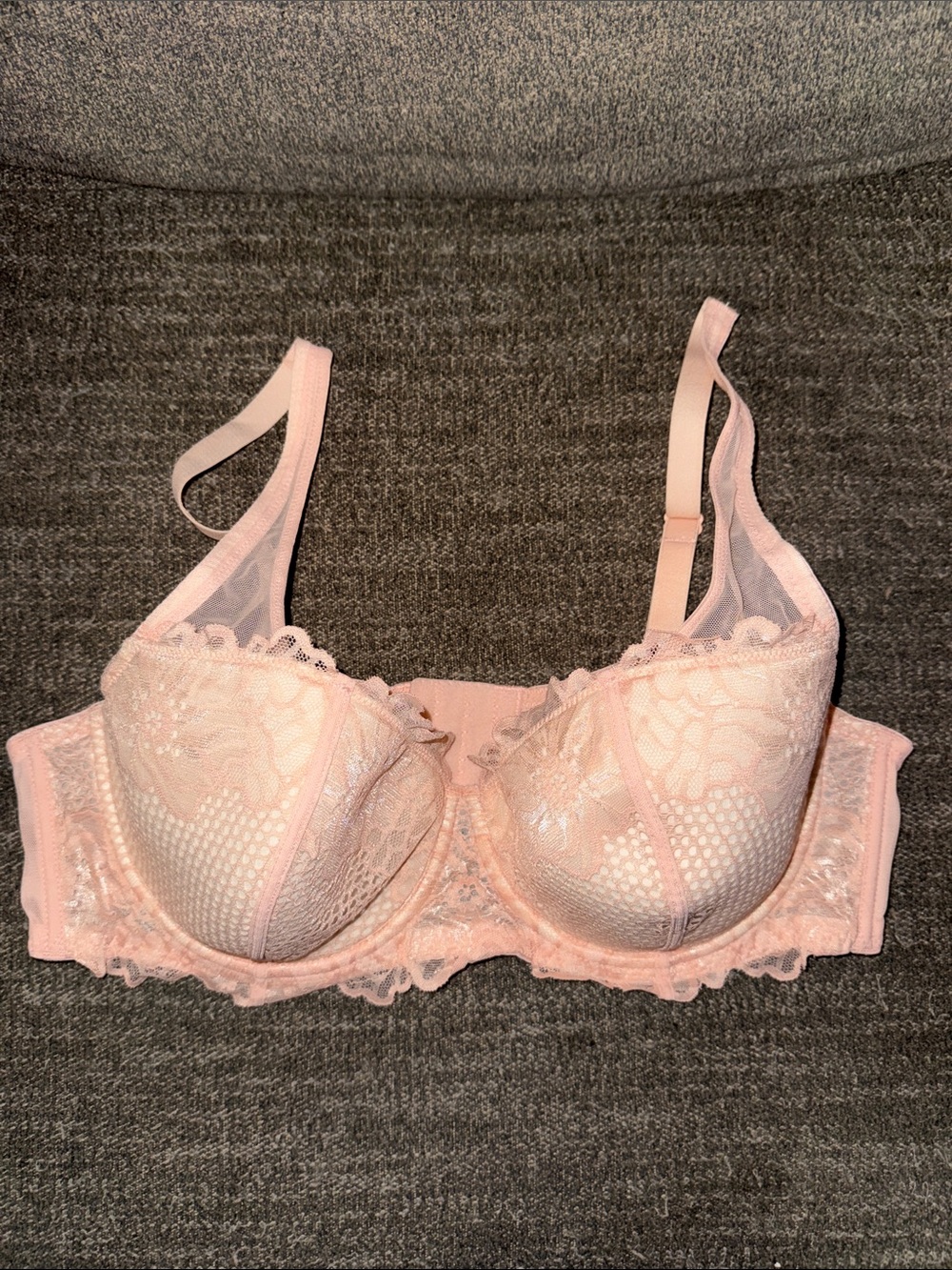 Adore Me Pink Lace Underwire Bra